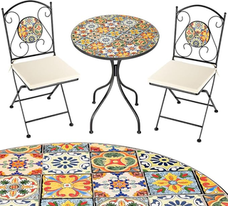 Set Tavolo 60 x 70 cm + 2 Sedie Pieghevoli con Dec