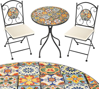 Set Tavolo 60 x 70 cm + 2 Sedie Pieghevoli con Dec