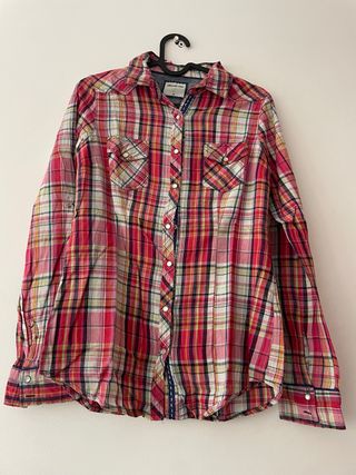 Camisa cuadros rosa y roja