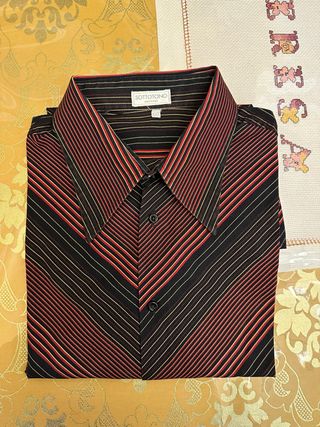 Camicia SOTTOTONO XXL righe nere rosse