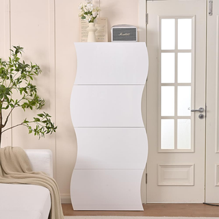 Scarpiera Ondulata in Legno con Finitura Lucida Bi