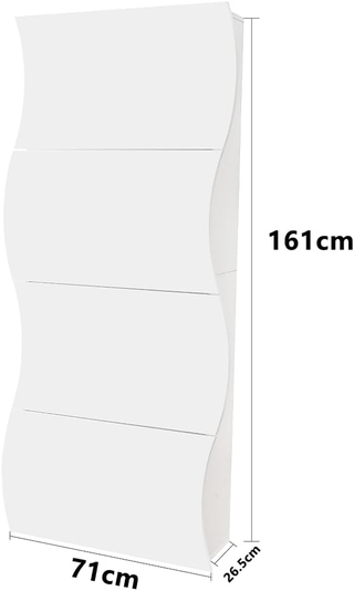 Scarpiera Ondulata in Legno con Finitura Lucida Bi