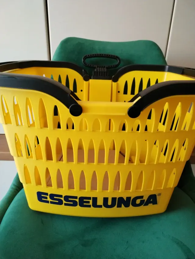 Cestino Esselunga giallo trolley