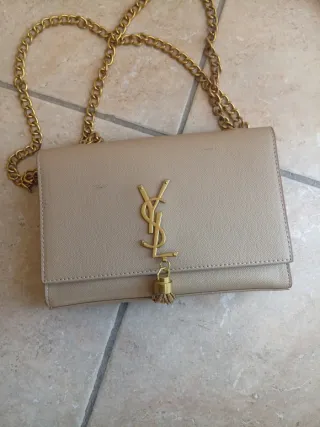 Borsetta Yves Saint Laurent Beige Oro