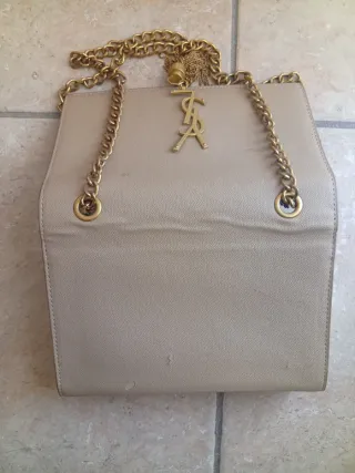 Borsetta Yves Saint Laurent Beige Oro