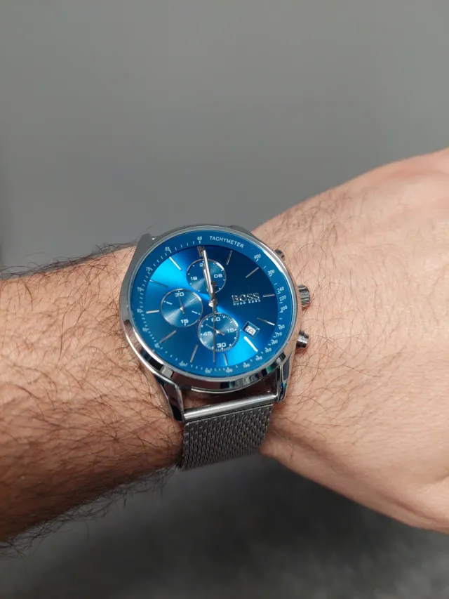Reloj Boss Cronógrafo Azul y Plateado