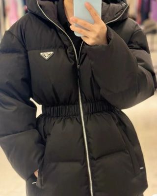 Abrigo Plumas Prada Negro