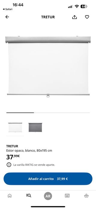 Estor enrollable blanco IKEA