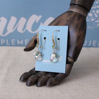 Pendientes largos abalorios y racimo V