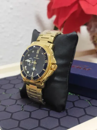 Reloj poedagar Hombre Dorado y Azul