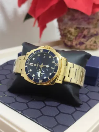 Reloj poedagar Hombre Dorado y Azul