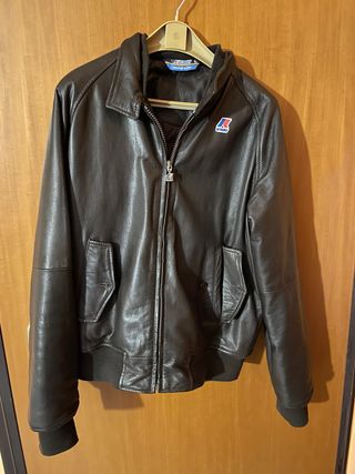 Giubbotto K-Way Uomo Pelle Marrone Taglia L