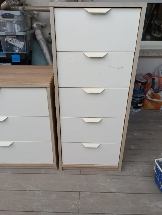 Conjunto 3 Cajoneras Madera y Blanco....