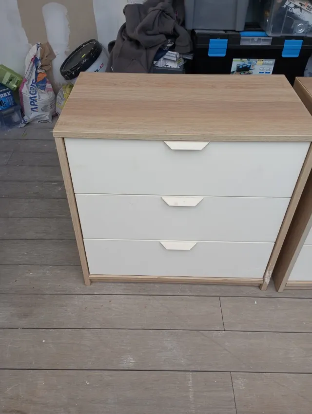 Conjunto 3 Cajoneras Madera y Blanco....