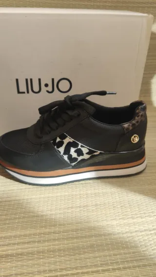 Sneakers Liu Jo donna nero inserti animalier