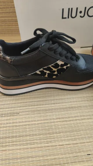 Sneakers Liu Jo donna nero inserti animalier