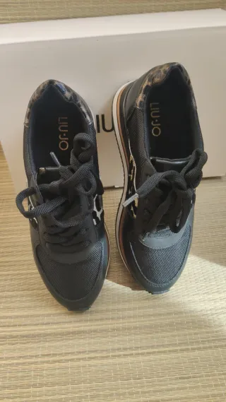 Sneakers Liu Jo donna nero inserti animalier