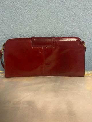 Bolso de piel burdeos vintage, tipo cartera