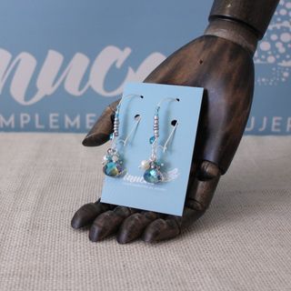 Pendientes largos de abalorios y racimo A