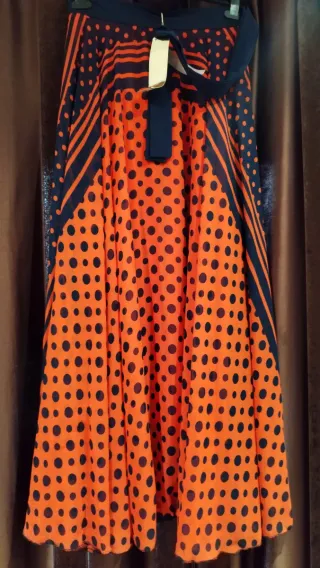 Falda larga estampada mujer