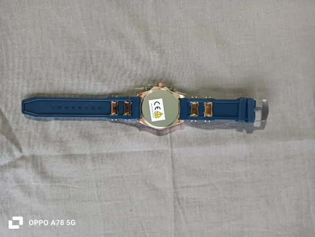 Reloj de Pulsera Analógico Azul y Dorado