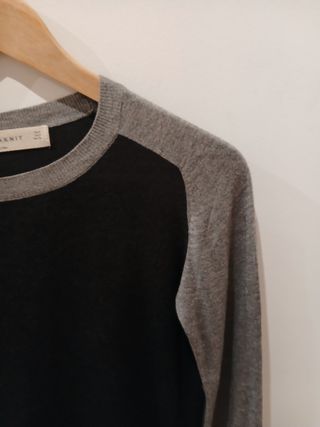 Jersey Zara Knit Negro y Gris Talla S