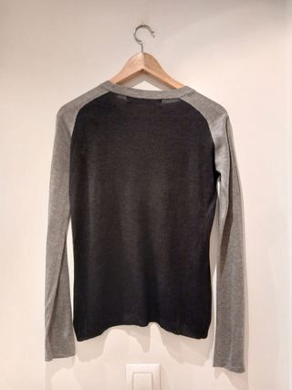 Jersey Zara Knit Negro y Gris Talla S