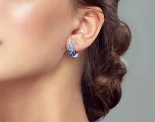 Pendientes Mariposa Azul Plata S925