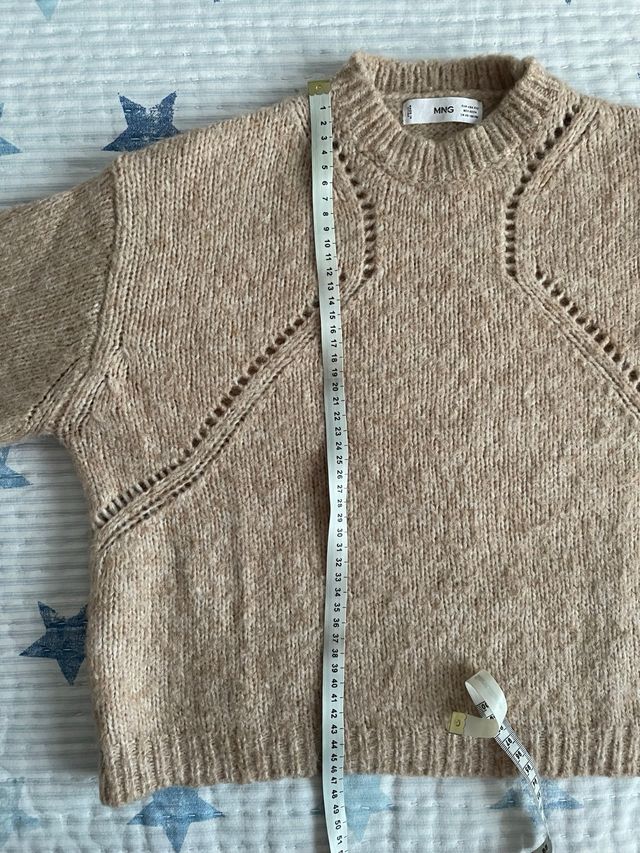 Jersey Mango cuello redondo beige Talla XXS