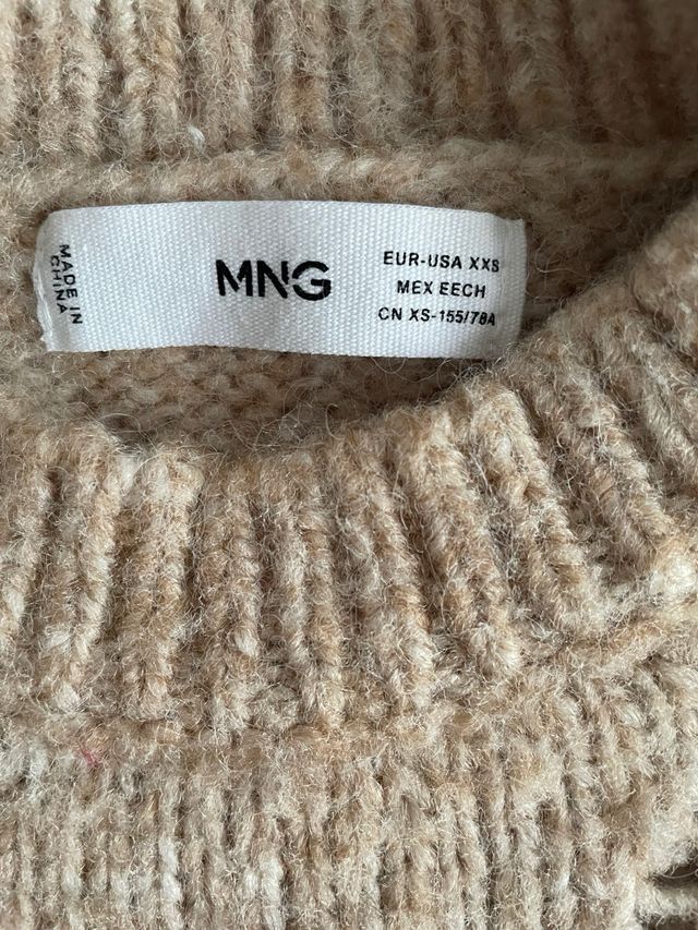 Jersey Mango cuello redondo beige Talla XXS