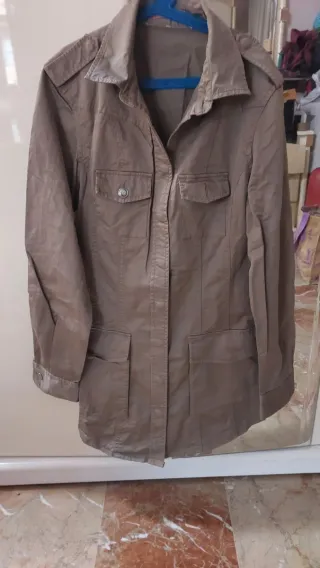 Chaqueta Beige/Marrón Talla L Mujer