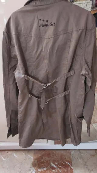 Chaqueta Beige/Marrón Talla L Mujer