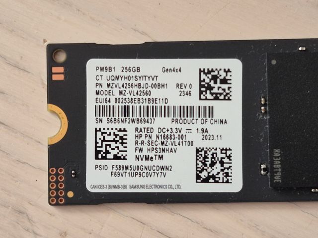 SSD M.2 NVMe - 256GB SAMSUNG 2280