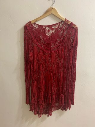 Camiseta de manga larga de encaje