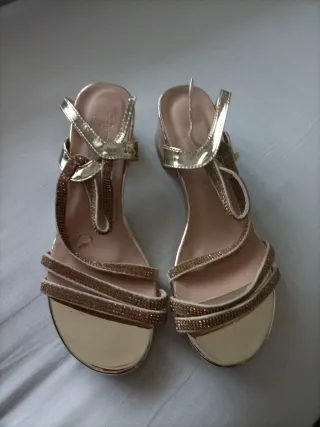 Sandalias doradas mujer talla 37
