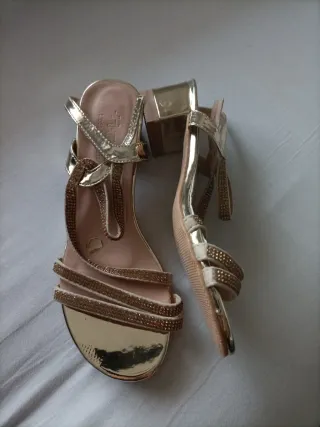 Sandalias doradas mujer talla 37
