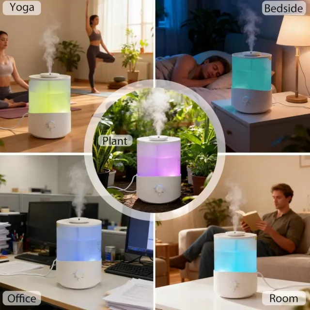 Humidificador de aire blanco y azul