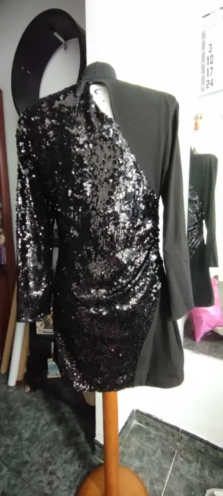Vestido lentejuelas negro