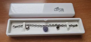 Pulsera Lotus Style Corazón Morado y Plata