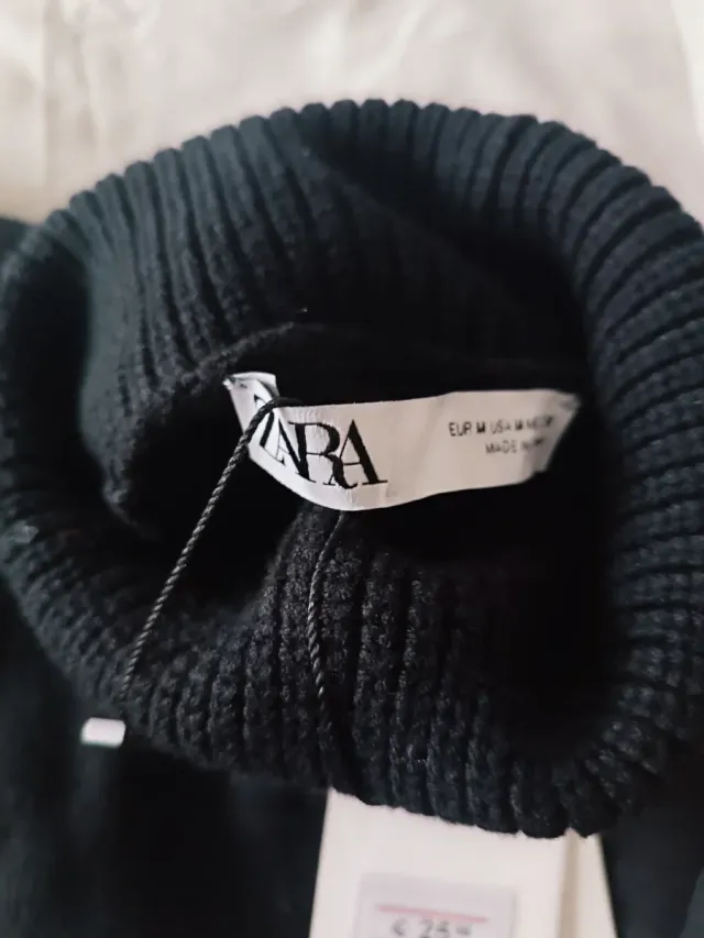 Jersey Zara Negro Cuello Alto Talla M