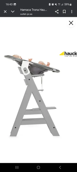 Trona Hauck Beta Plus con cojín y arnés