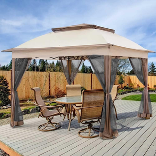 Gazebo 3 x 3 metri Pieghevole con Zanzariere Tessu