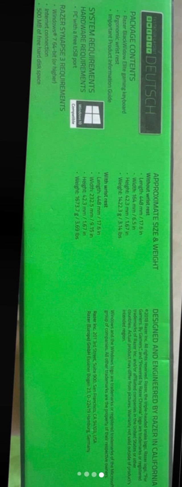 Razer Blackwidow Elite Teclado Mecánico RGB