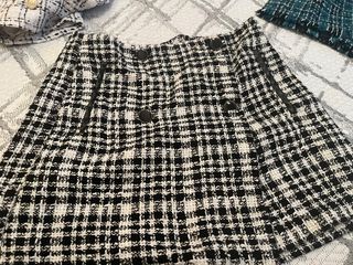 Falda pantalón cuadros blanco y negro