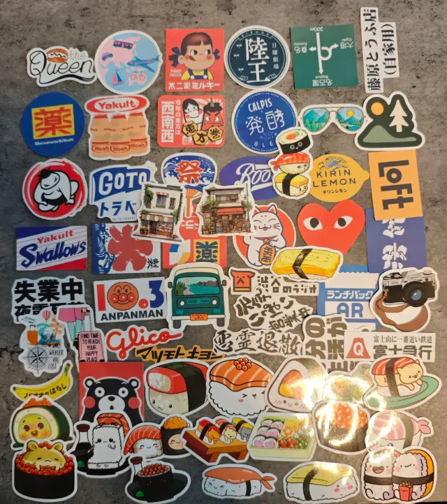 60 pegatinas de Japón.