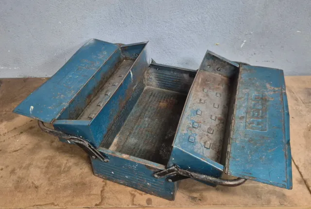 Caja de herramientas metálica azul HECO