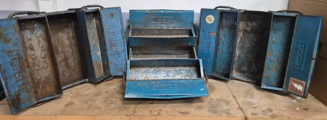 Caja de herramientas metálica azul HECO