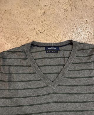 Jersey Massimo Dutti Rayas Gris y Verde