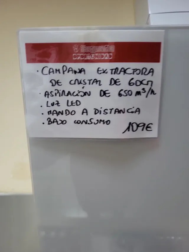 Campana extractora cristal