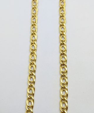 Cadena Barbada Doble de oro 18k, 18.43 g, 45 cm.